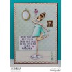 CURVY GIRL with good balance rubber stamp